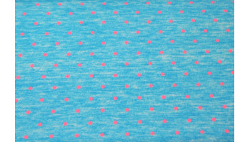 10cm Sport- und Bademodenelastik "dots" pink auf türkisblau (Grundpreis € 39,00/m)